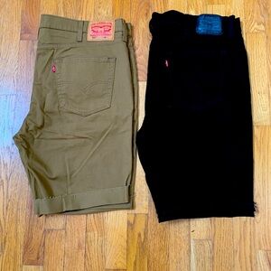 2 NWOT Men's Levi's® 511™ Slim-Fit Brown & Black Cutoff Stretch Jean Shorts